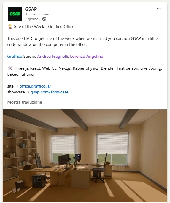 GSAP Showcase — Site of the Week