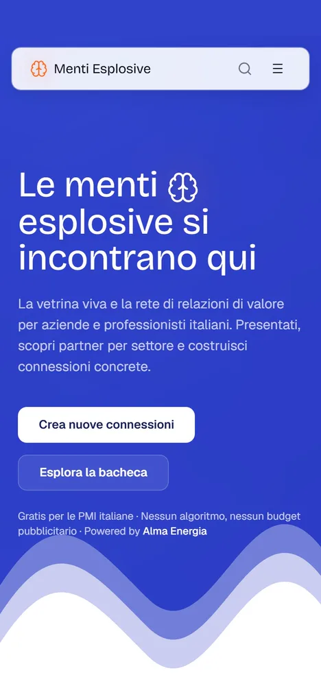 Il sito di Menti Esplosive su smartphone