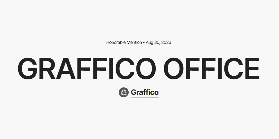 Honorable Mention di Awwwards per Graffico Office, 30 agosto 2026