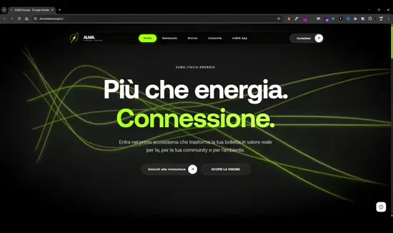 Il sito di ALMA Energia su desktop