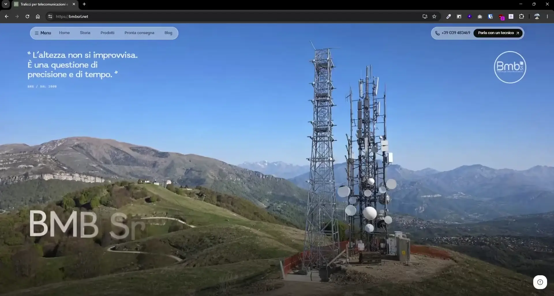 Il sito di BMB su desktop