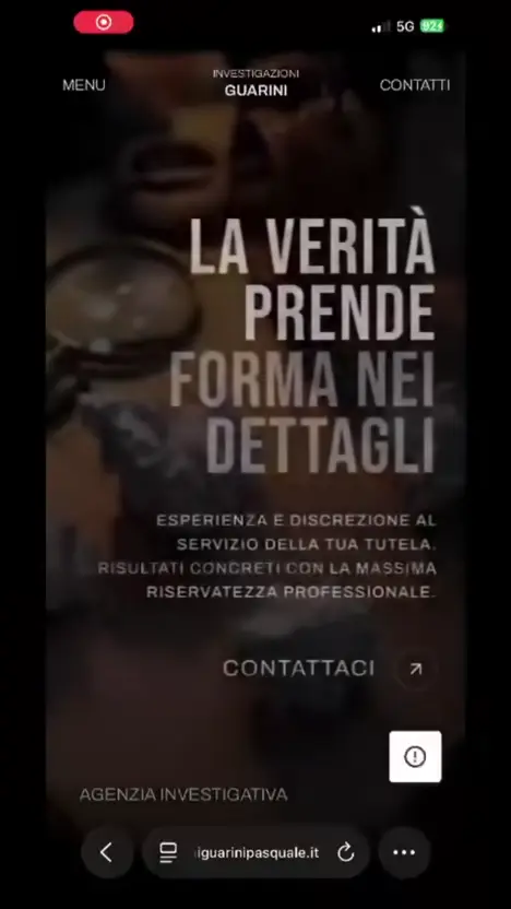 Il sito di Investigazioni Guarini su smartphone