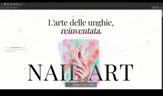 Il sito di Nailuxe su desktop