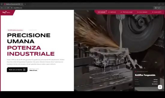 Il sito di IMG Rettifica su desktop