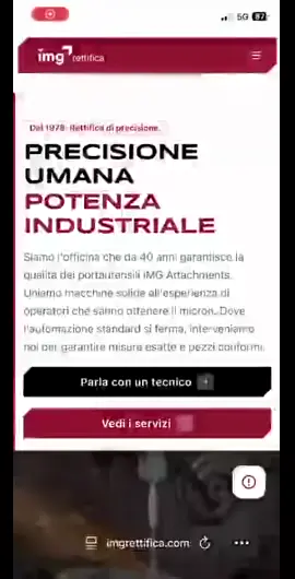 Il sito di IMG Rettifica su smartphone