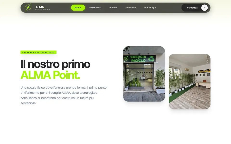“Il nostro primo ALMA Point.” with two photos of the physical location