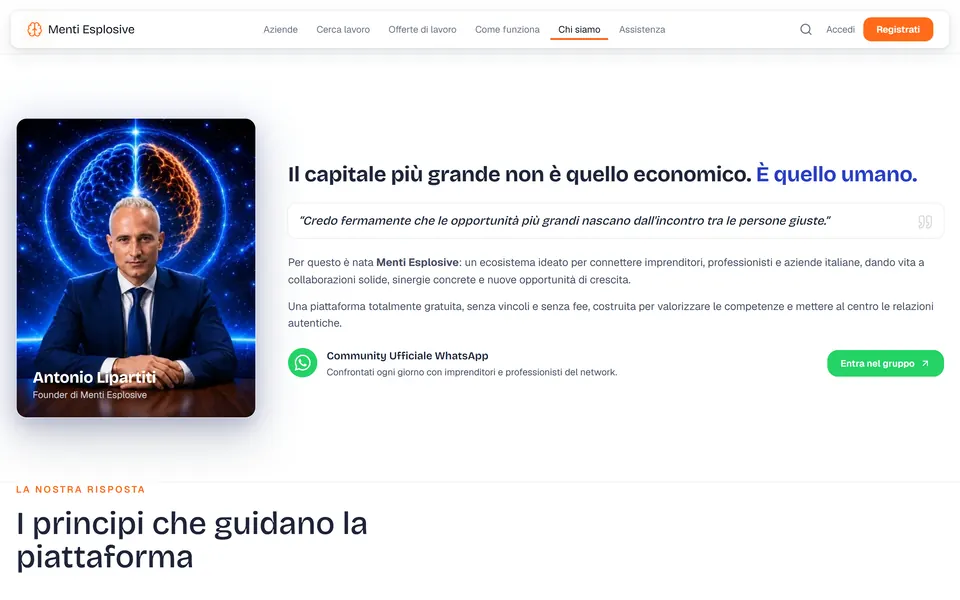 Il fondatore Antonio Lipartiti e “Il capitale più grande non è quello economico. È quello umano.”