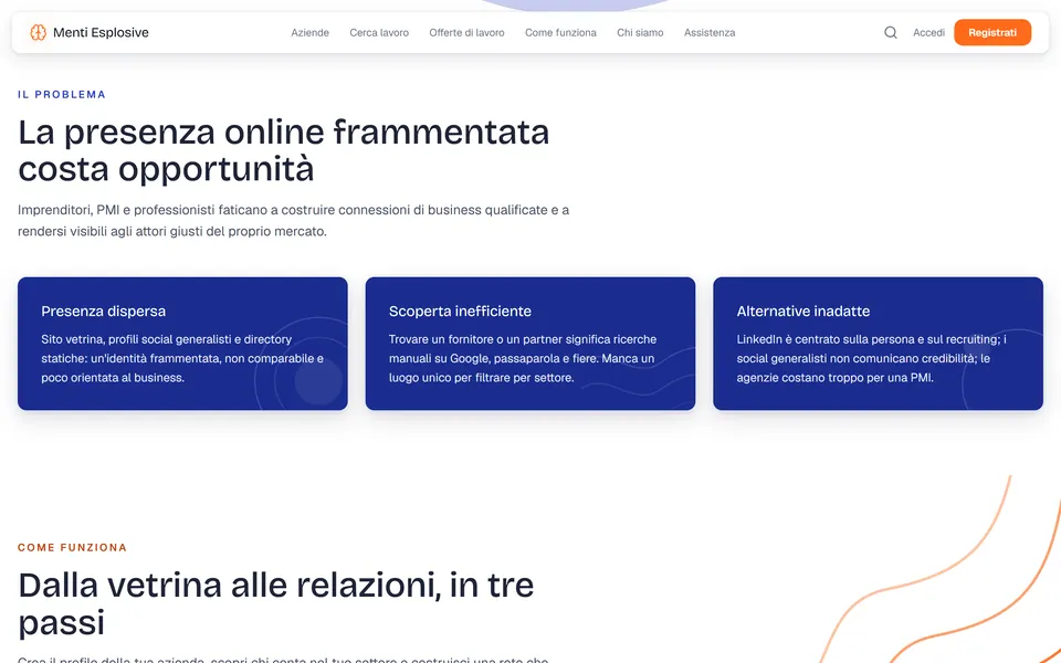 “La presenza online frammentata costa opportunità” con tre schede blu