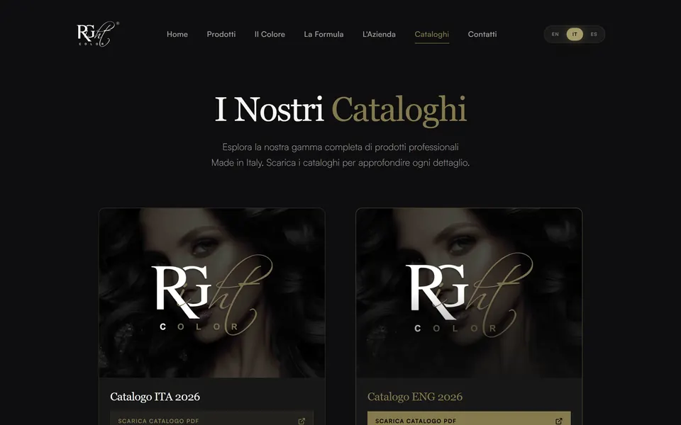 Pagina Cataloghi: “I Nostri Cataloghi” con i cataloghi 2026 da scaricare in PDF