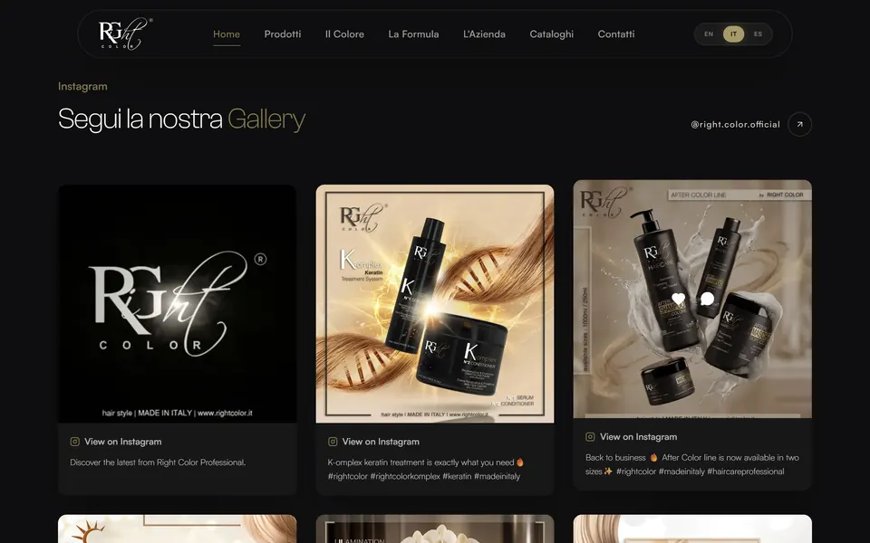 “Segui la nostra Gallery”: i post Instagram di Right Color in griglia