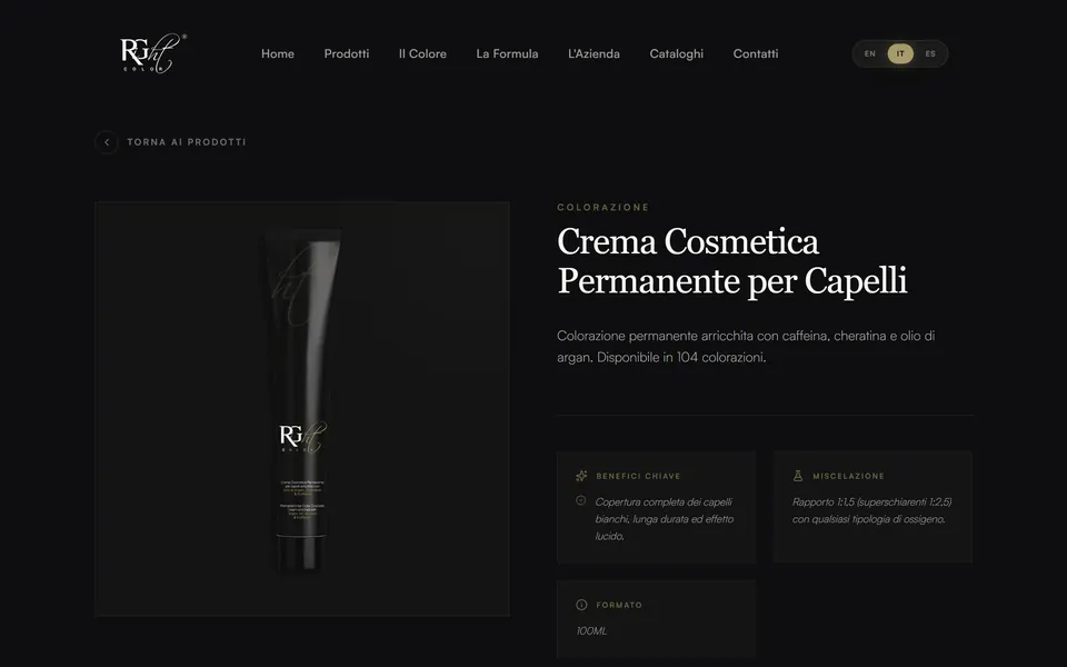 La pagina della Crema Cosmetica Permanente per Capelli: benefici chiave, miscelazione e formato